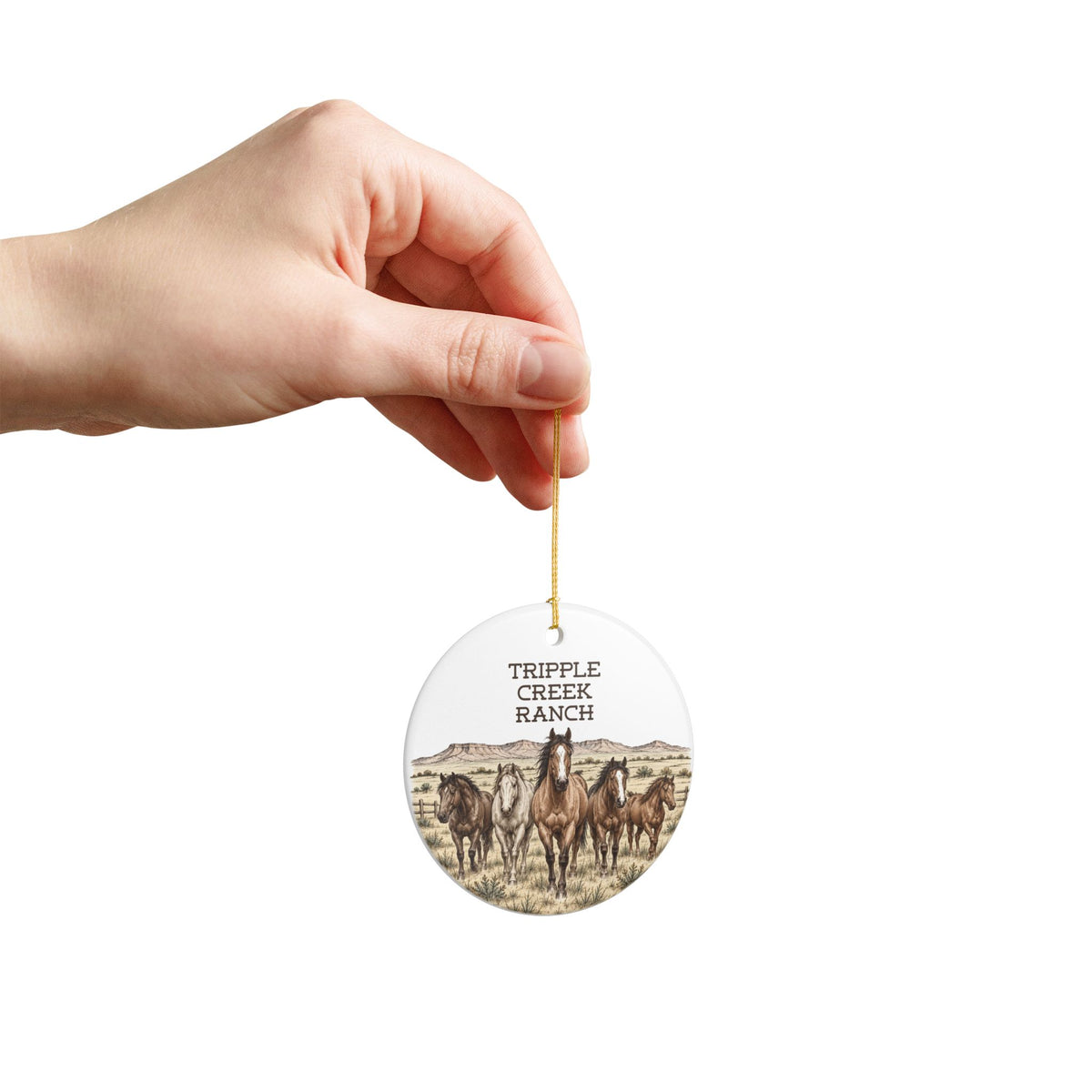 Personalised Ranch/Farm Horse Ceramic Ornament