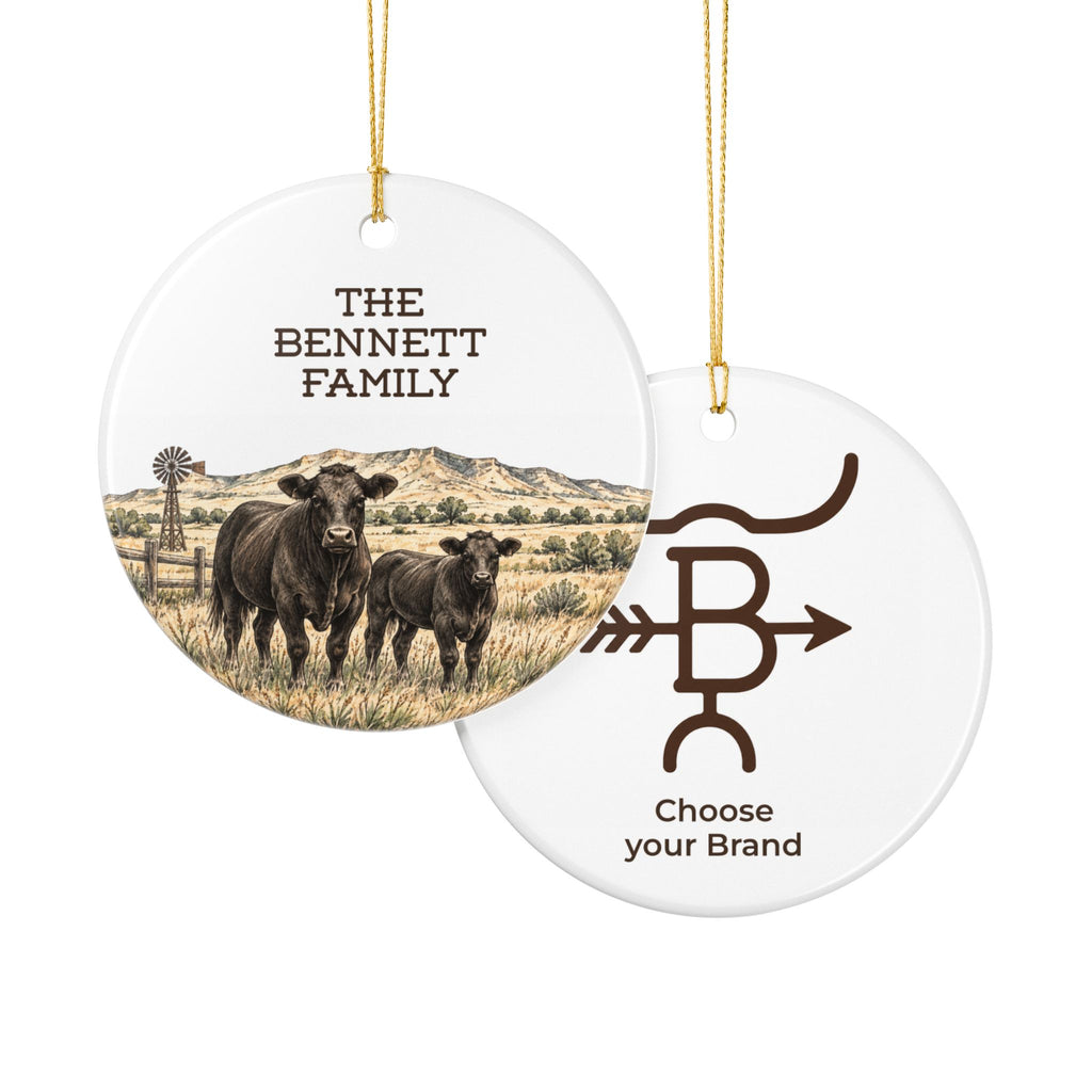 Personalised Ranch/Farm Cattle Ceramic Ornament