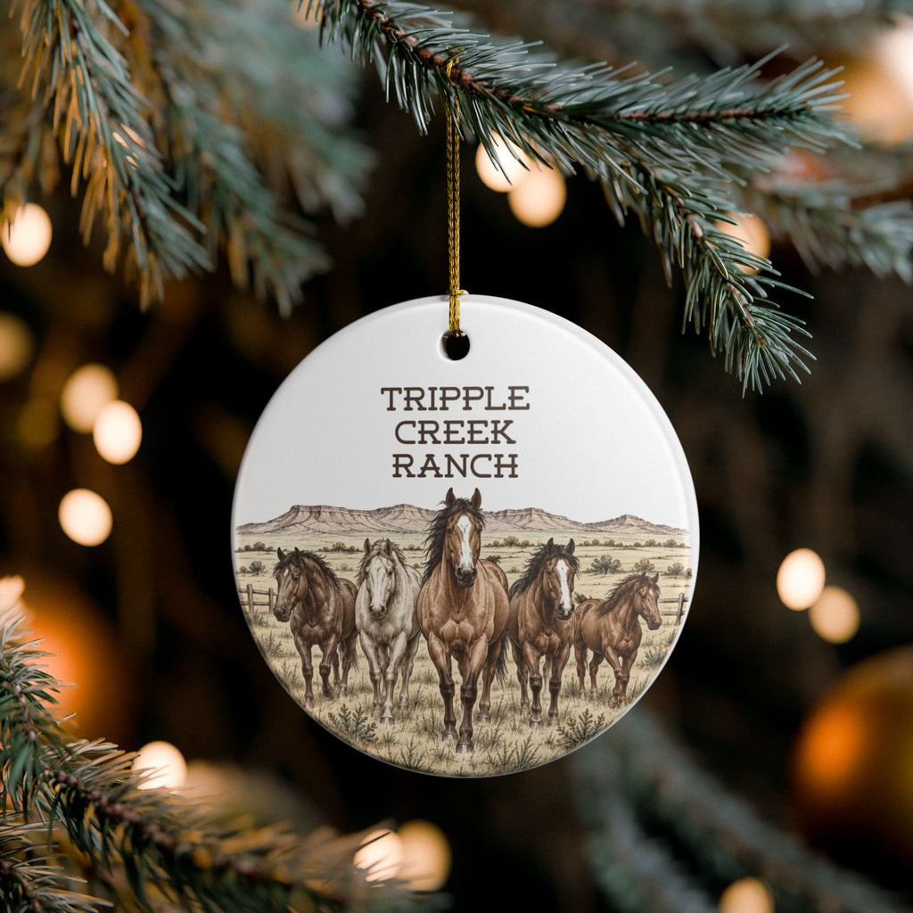 Personalised Ranch/Farm Horse Ceramic Ornament