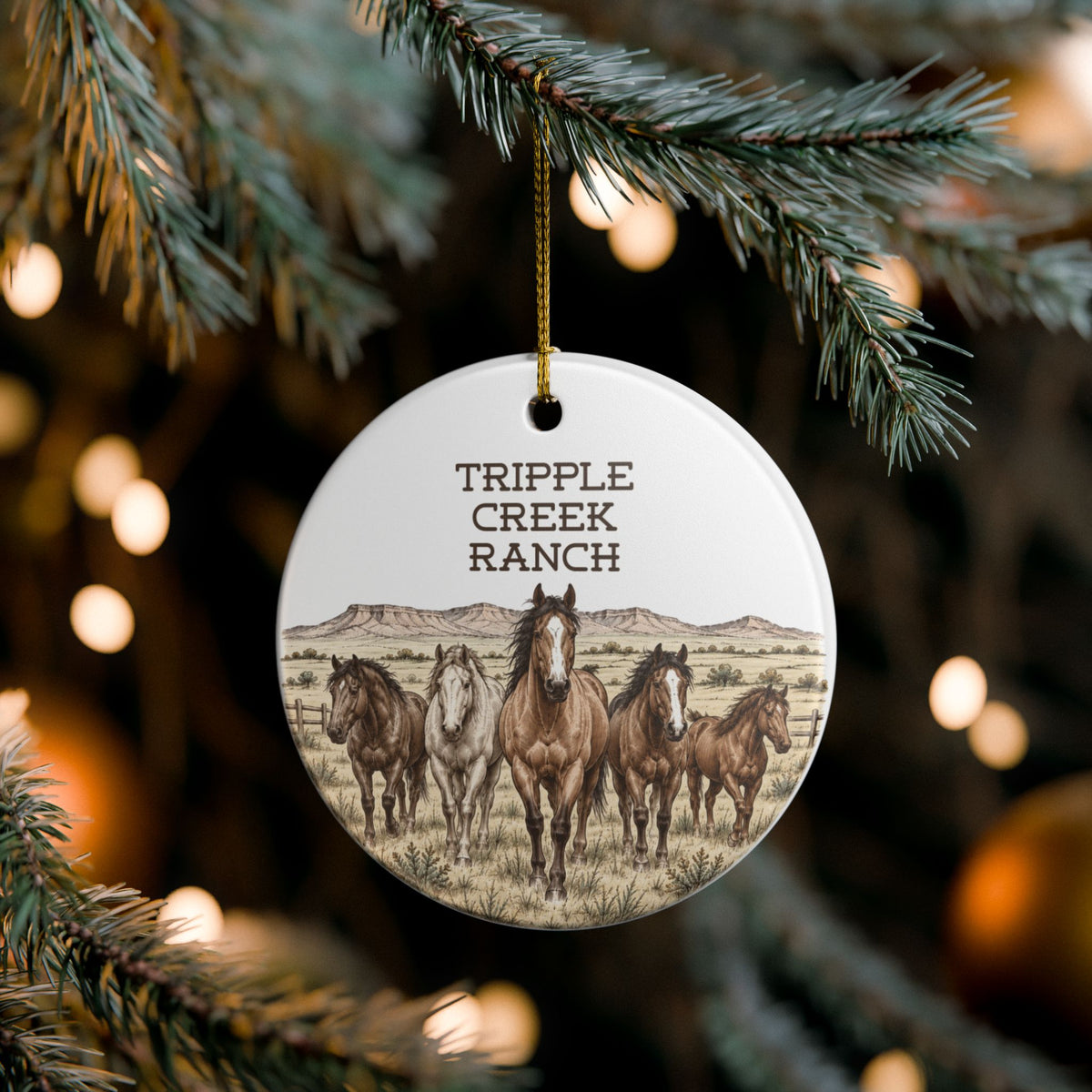 Personalised Ranch/Farm Horse Ceramic Ornament