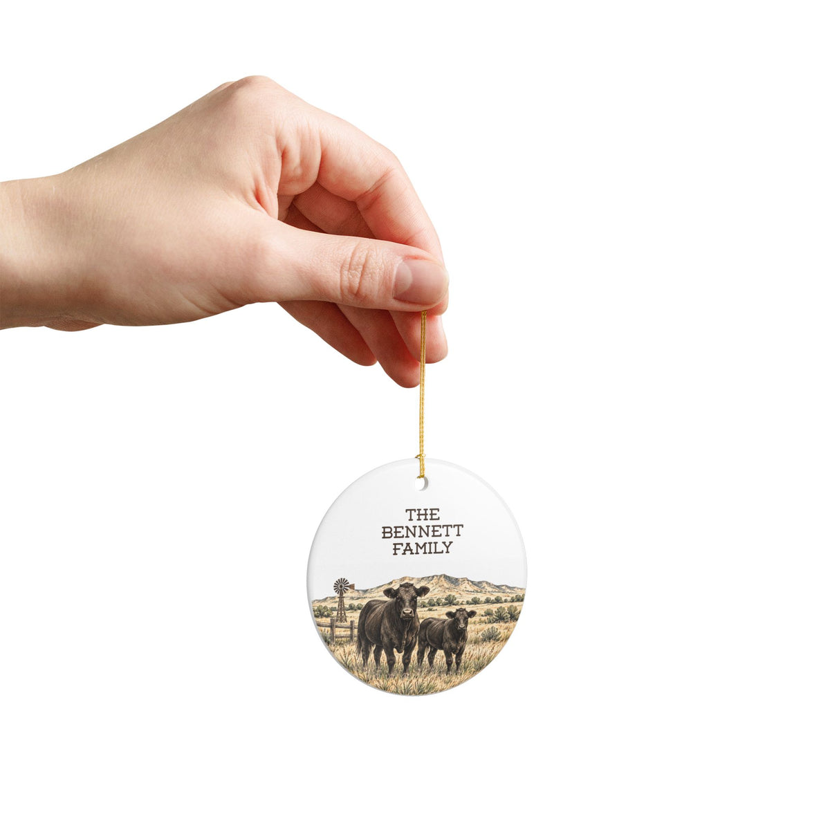 Personalised Ranch/Farm Cattle Ceramic Ornament