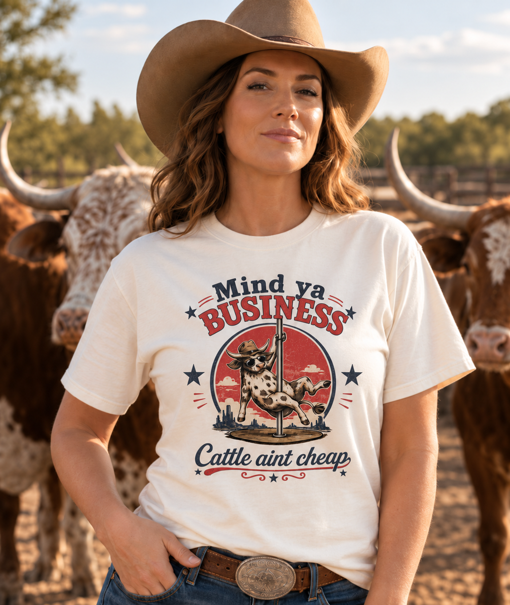 Mind Ya' Business Cattle Unisex Comfort Colors® Garment-Dyed T-shirt