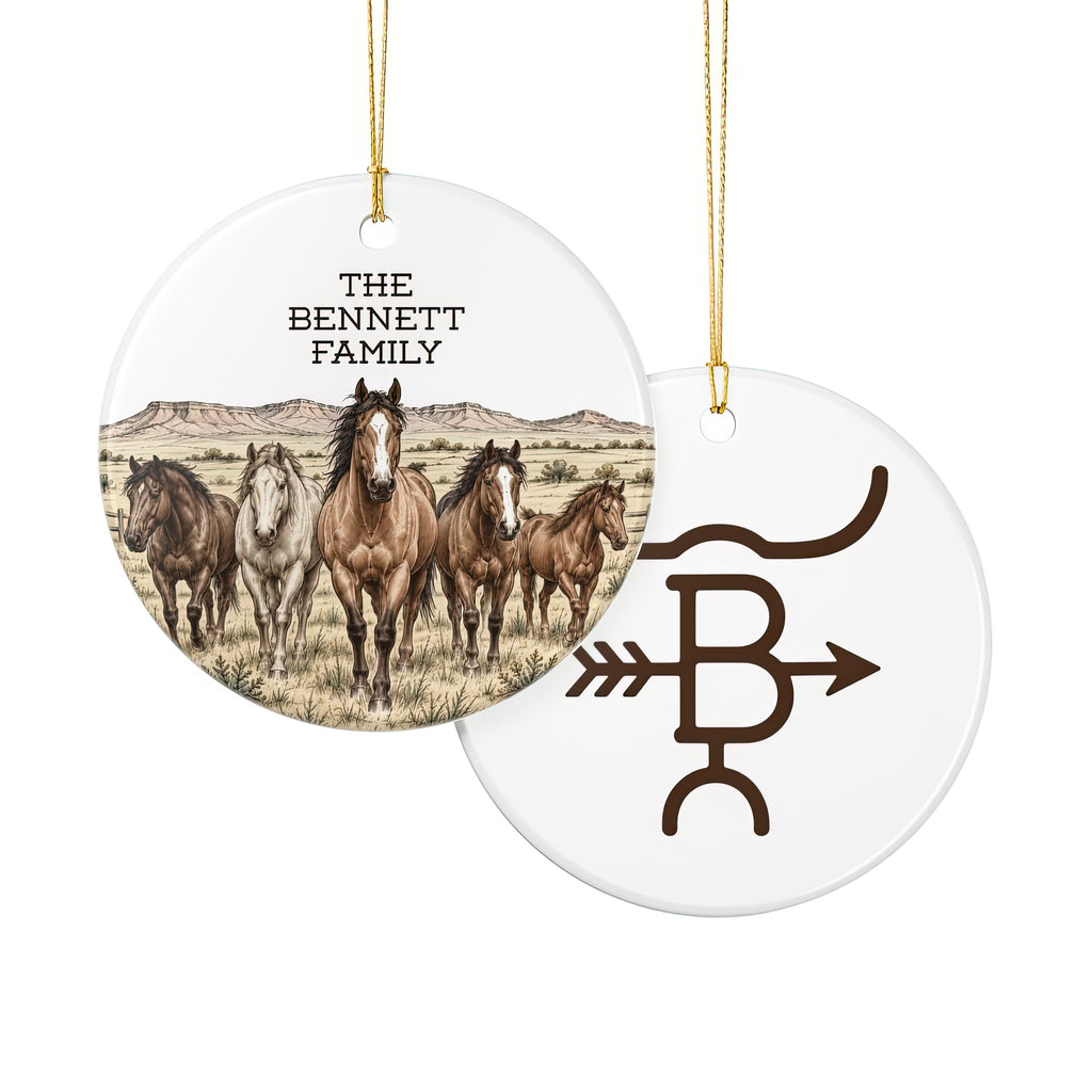 Personalised Ranch/Farm Horse Ceramic Ornament