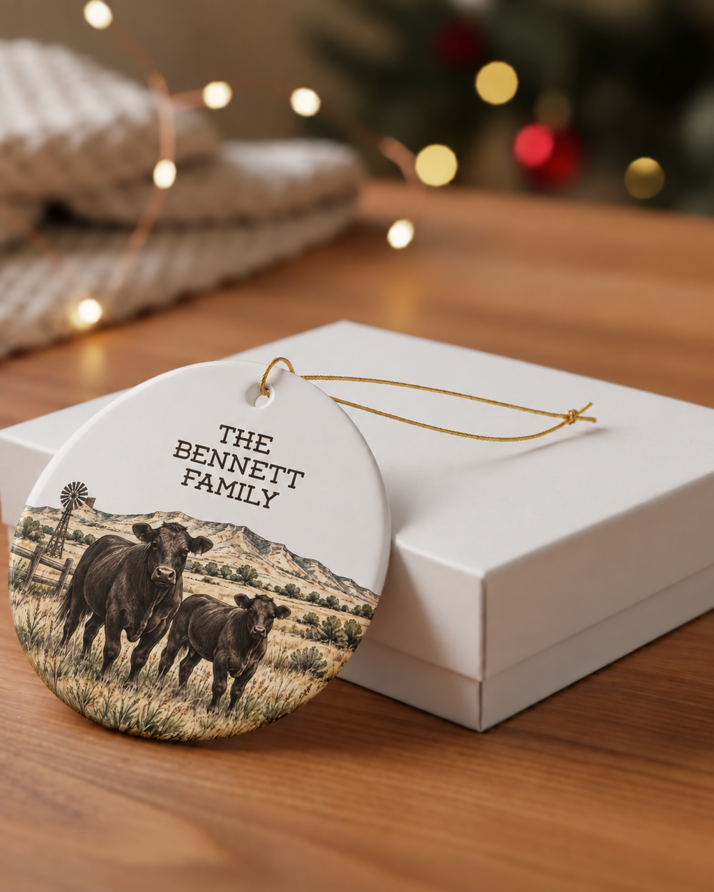 Personalised Ranch/Farm Cattle Ceramic Ornament