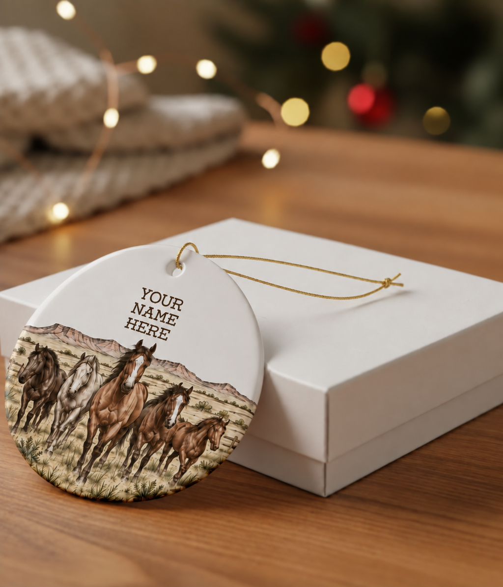 Personalised Ranch/Farm Horse Ceramic Ornament