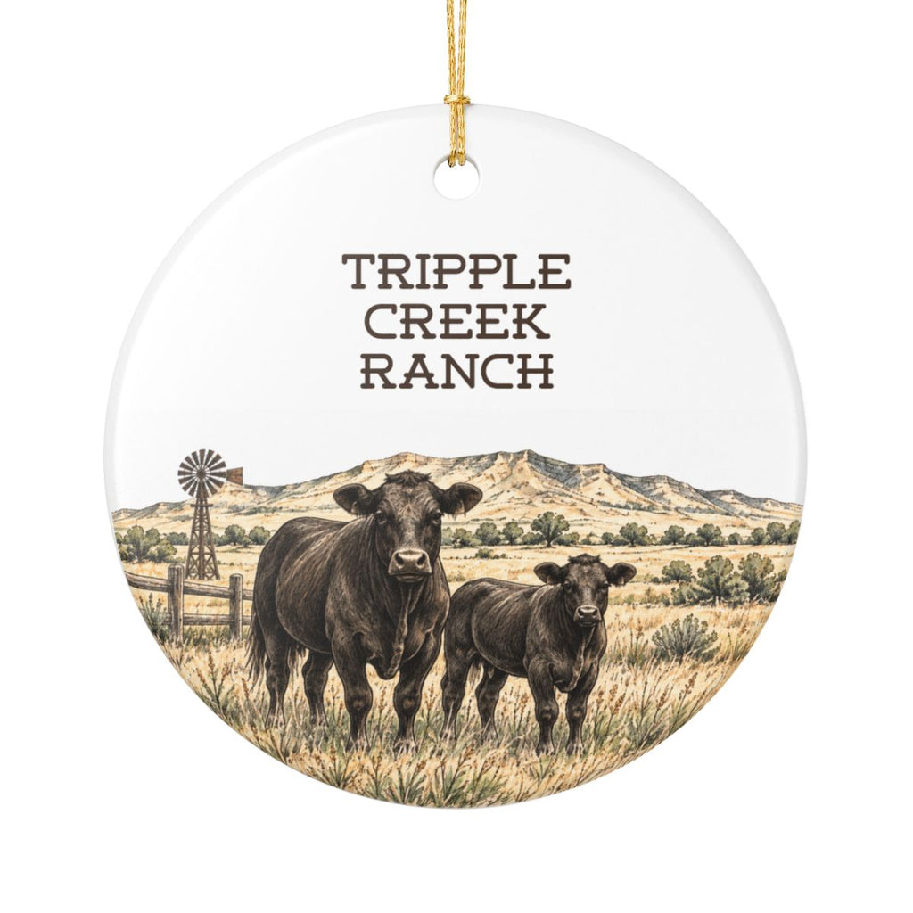 Personalised Ranch/Farm Cattle Ceramic Ornament