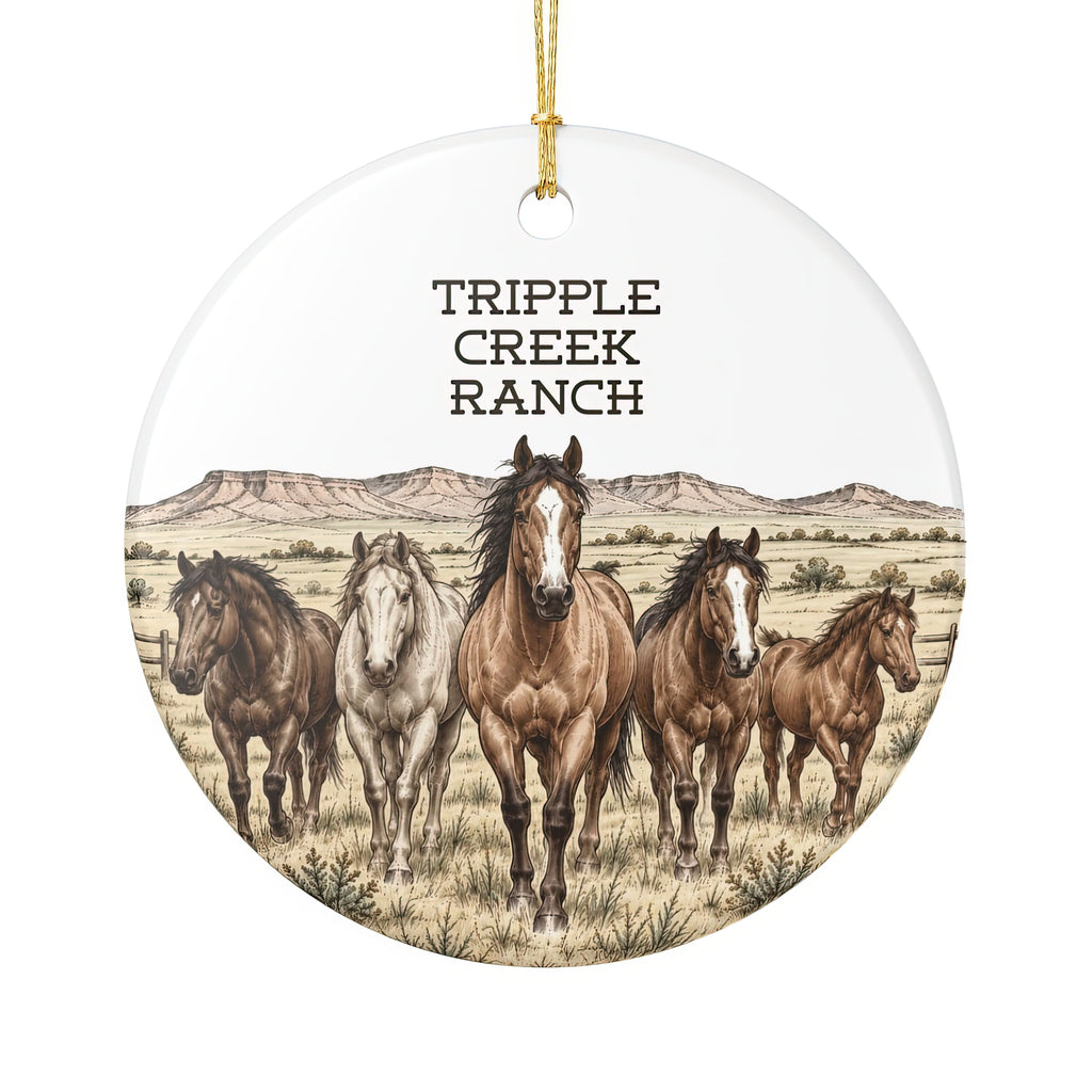 Personalised Ranch/Farm Horse Ceramic Ornament