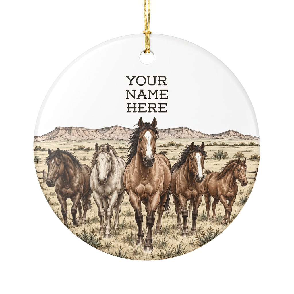 Personalised Ranch/Farm Horse Ceramic Ornament